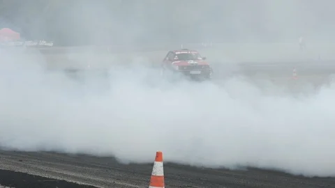 Drift car in smoke Stock Footage 102065051