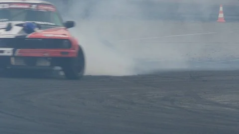 Drift car in smoke Stock Footage 102065423