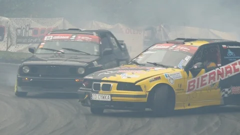 Drift car in smoke Stock Footage 102065522