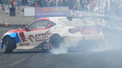 Drift car in smoke (slow motion) Stock Footage 101712908