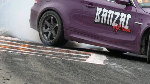 Drift car wheel Stock Footage 101712933