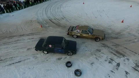 Drift Competition aerial view Stock Footage 62022056