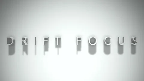 Drift Focus 3D title animation with shadows on a white background Vídeo Stock 296590937