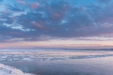 Drift ice in Abashiri Stock Photos