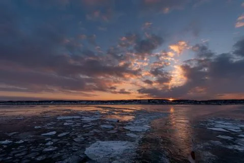 Drift ice in Abashiri Stock Photos