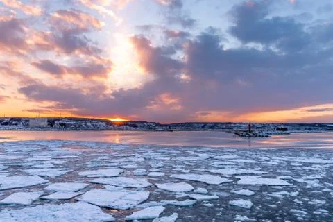 Drift ice in Abashiri Stock Photos