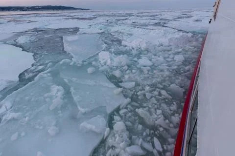 Drift Ice in Abashiri Stock Photos