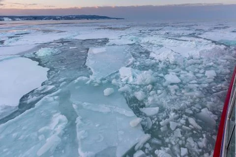 Drift Ice in Abashiri Stock Photos
