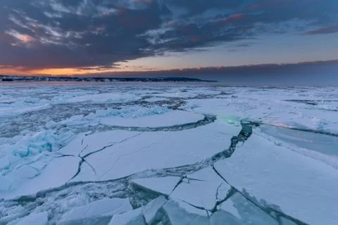 Drift Ice in Abashiri Foto stock