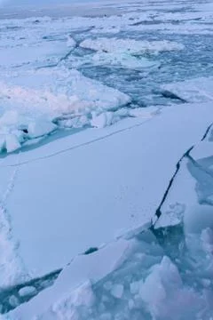 Drift Ice in Abashiri Stock Photos