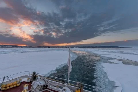 Drift Ice in Abashiri Stock Photos