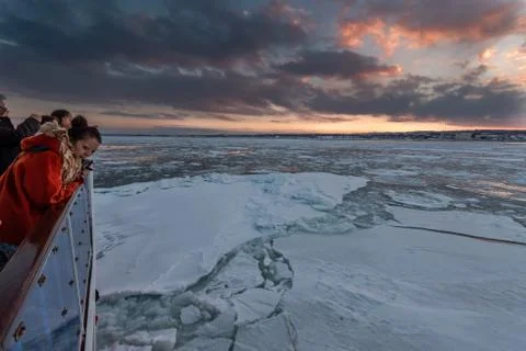 Drift Ice in Abashiri Stock Photos