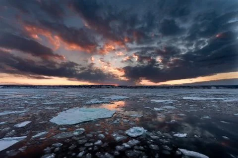 Drift Ice in Abashiri Stock Photos