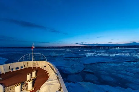 Drift Ice in Abashiri Stock Photos