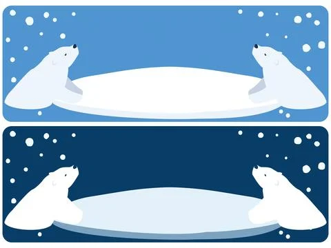 Drift ice and polar bear frameset Stock Illustration