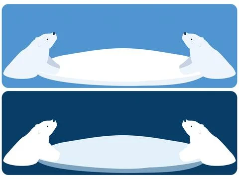 Drift ice and polar bear frameset Stock Illustration