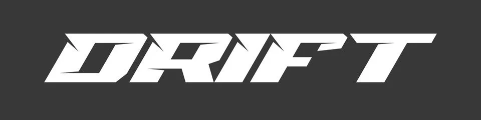 Drift Lettering Vector – Dynamic Speed Typography for Racing Logos, Posters Illustrazione stock