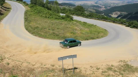 Drift with old car VAZ Stock Footage 35742918