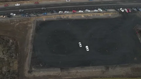 Drift races, drift track, drone videos, beautiful cars, car stunts. Stock Footage 150971545