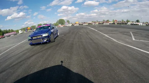 Drift racing outdoors Stock Footage