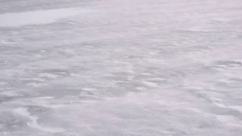 Drift snow on ice in winter blown by wind Stock Footage 76194797