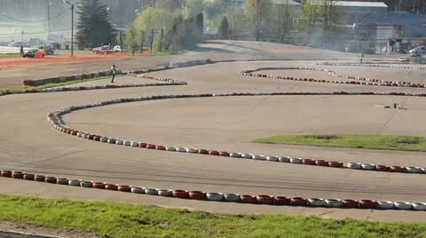 Drift in stadium Stock Footage 12179379