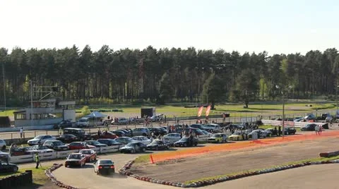 Drift in stadium Stock Footage 12179380