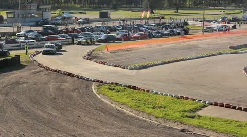 Drift in stadium Stock Footage 12179384