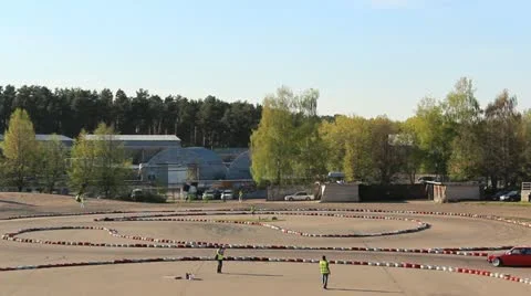 Drift in stadium Stock Footage 12179390