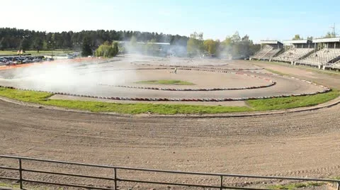 Drift in stadium Stock Footage 12179401