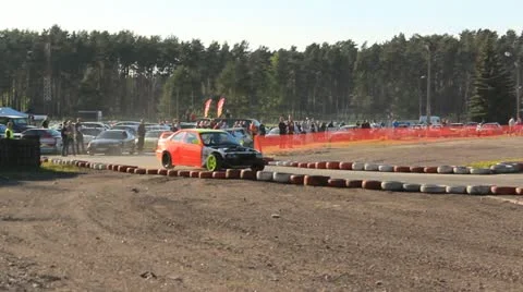 Drift in stadium Stock Footage 12179403