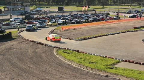Drift in stadium Stock Footage 12179410