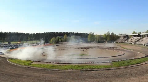 Drift in stadium Stock Footage 12179434
