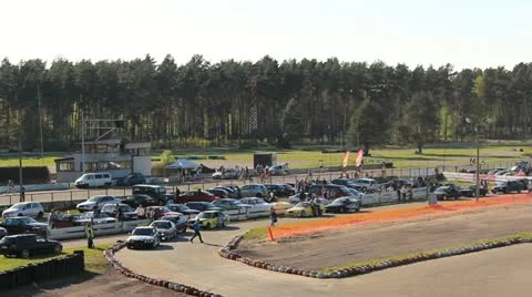 Drift in stadium Stock Footage 12179443