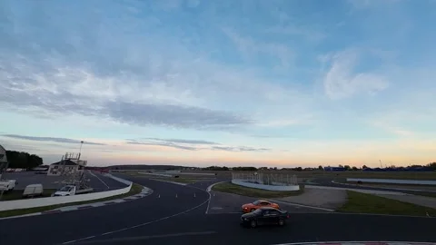 Drift training cars driving, FPV drone Stock Footage 253859916