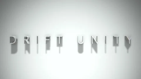 Drift Unity 3D title animation with shadows on a white background Stock Footage 296591121