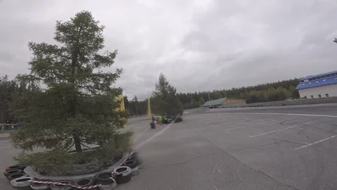 Drift view from the racing drone Stock Footage 90504280