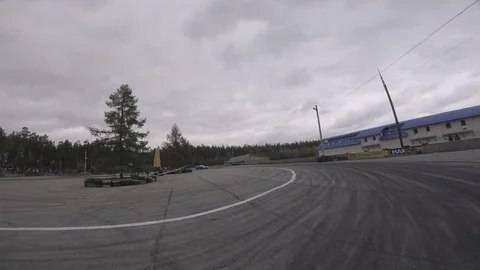 Drift view from the racing drone Stock Footage 90504479