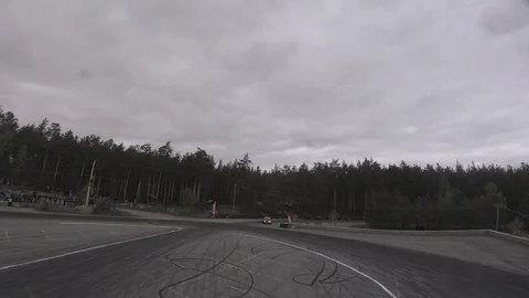 Drift view from the racing drone Stock Footage 90504523