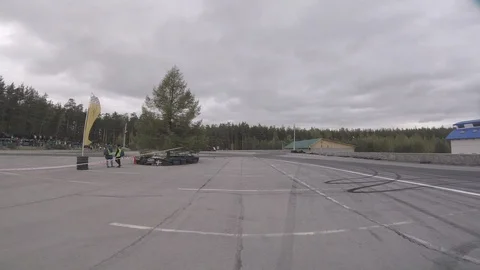 Drift view from the racing drone Stock Footage 90504754