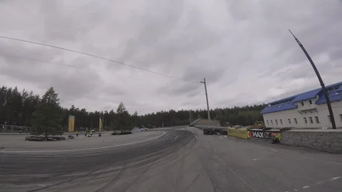 Drift view from the racing drone Stock Footage 90504991