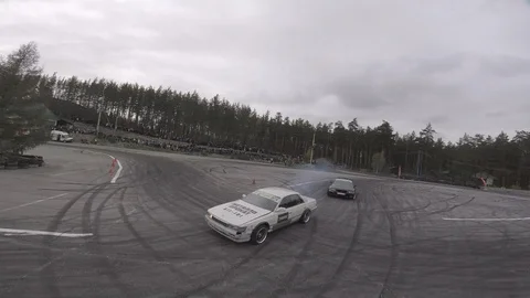 Drift view from the racing drone Stock Footage 90505461