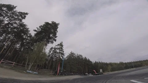 Drift view from the racing drone Stock Footage 90505578