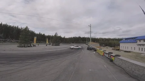 Drift view from the racing drone Stock Footage 90505595