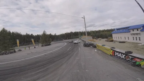 Drift view from the racing drone Stock Footage 90505618