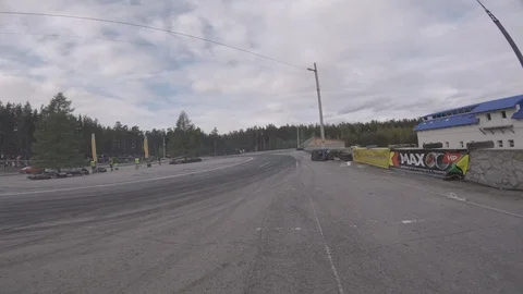 Drift view from the racing drone Stock Footage 90505639