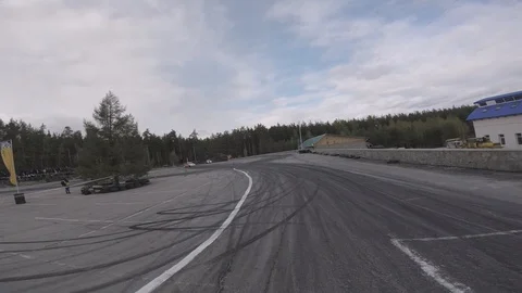 Drift view from the racing drone Stock Footage 90505700