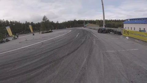 Drift view from the racing drone Stock Footage 90505742