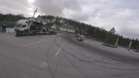 Drift view from the racing drone Stock Footage 90505761