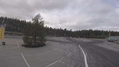 Drift view from the racing drone Stock Footage 90505894